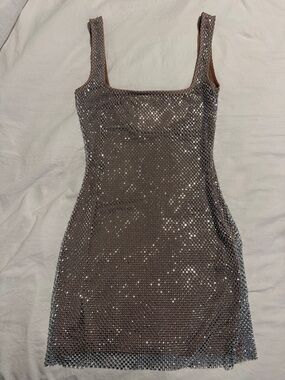 PETRA MINI DRESS - SILVER